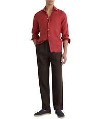 Reiss Barges Relaxed Fit Linen Straight Leg Pants