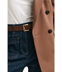 Reiss Belinda Suede Square-Buckle Belt
