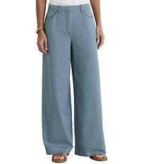 Reiss Charlotte Denim-Look Twill Stretch Wide-Leg Trouser Coordinating Pants