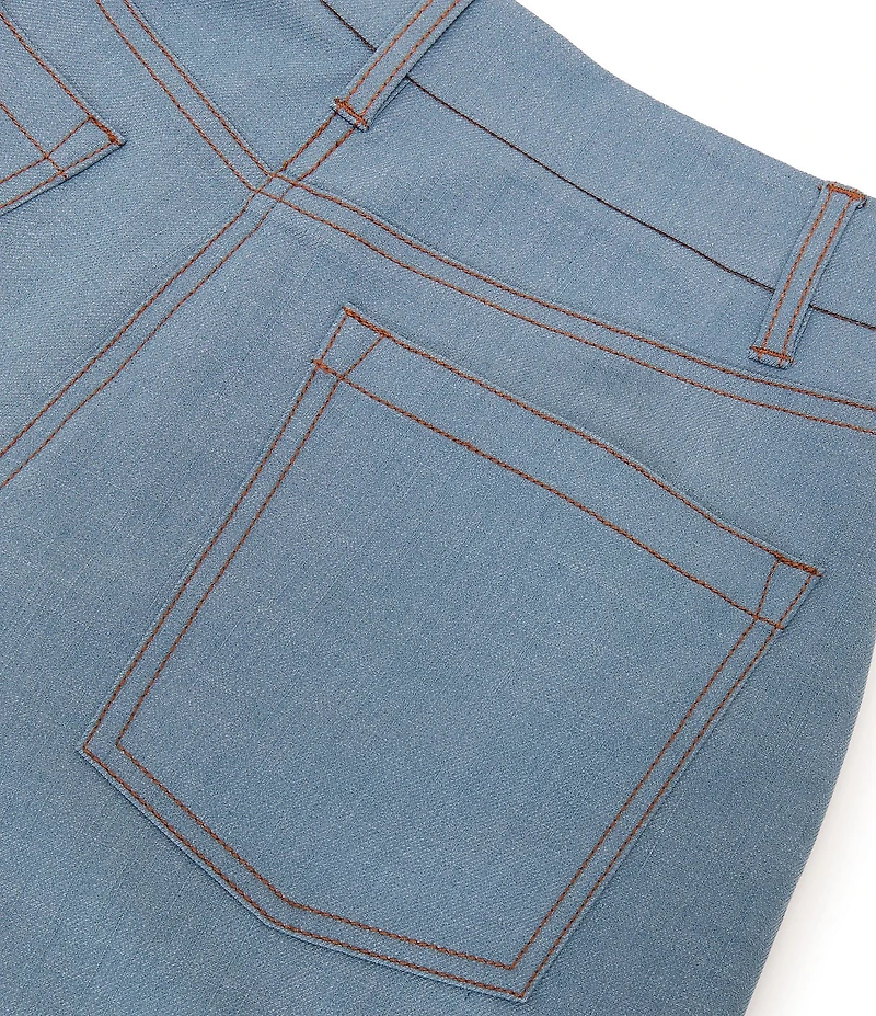 Reiss Charlotte Denim-Look Twill Stretch Wide-Leg Trouser Coordinating Pants