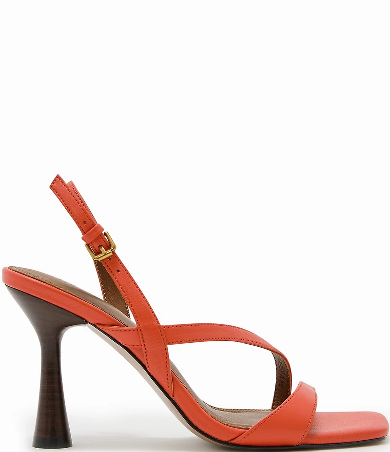 Reiss Cindy Leather Cross Strap High Heel Dress Sandals