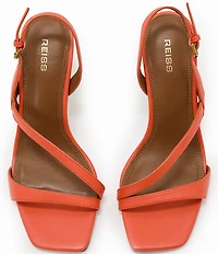 Reiss Cindy Leather Cross Strap High Heel Dress Sandals
