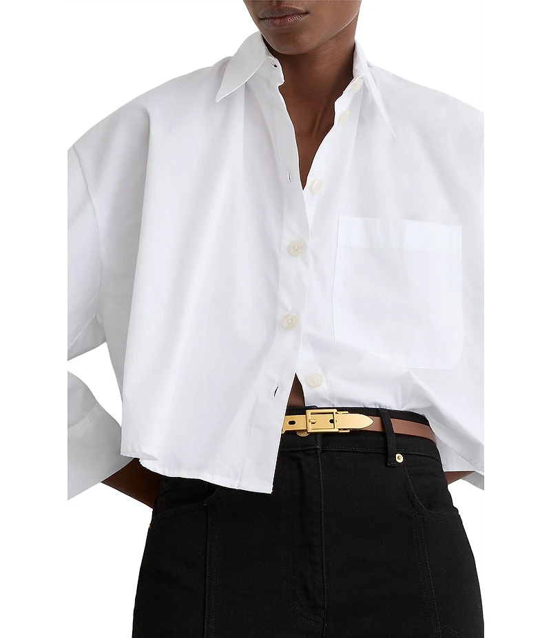 Reiss Cora Leather-Buckle Hardware Belt