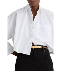 Reiss Cora Leather-Buckle Hardware Belt