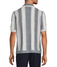Reiss Dale Slim Fit Striped Knitted Short Sleeve Woven Shirt