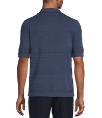 Reiss Darsham Tonal Stripe Short Sleeve Woven Camp Shirt