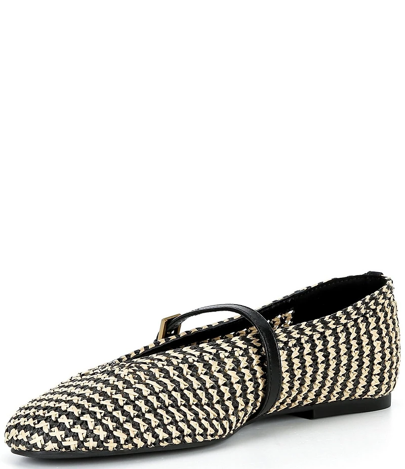 Reiss Davina Raffia Mary Jane Ballet Flats