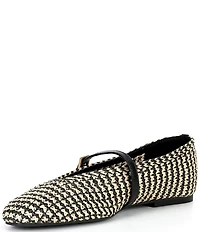 Reiss Davina Raffia Mary Jane Ballet Flats