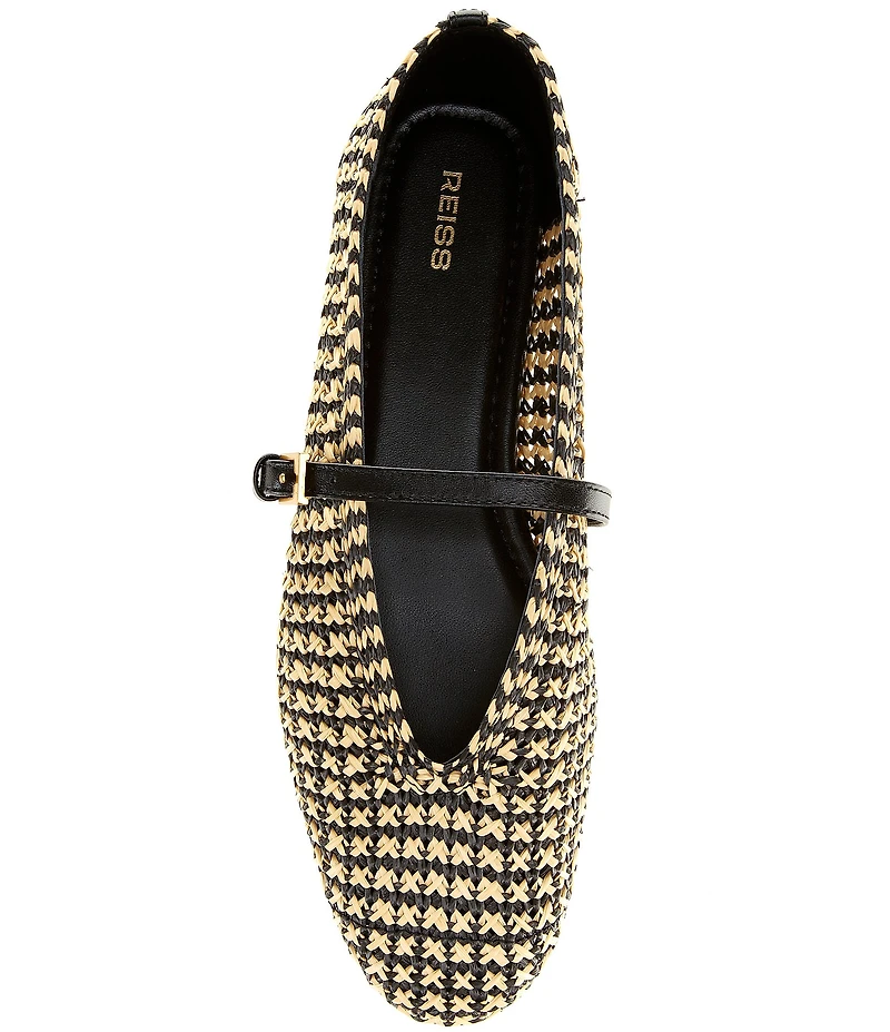 Reiss Davina Raffia Mary Jane Ballet Flats