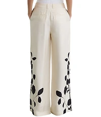 Reiss Delilah Jacquard Leaf Print Wide-Leg Trouser Coordinating Pants