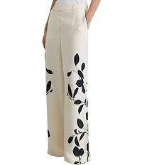 Reiss Delilah Jacquard Leaf Print Wide-Leg Trouser Coordinating Pants