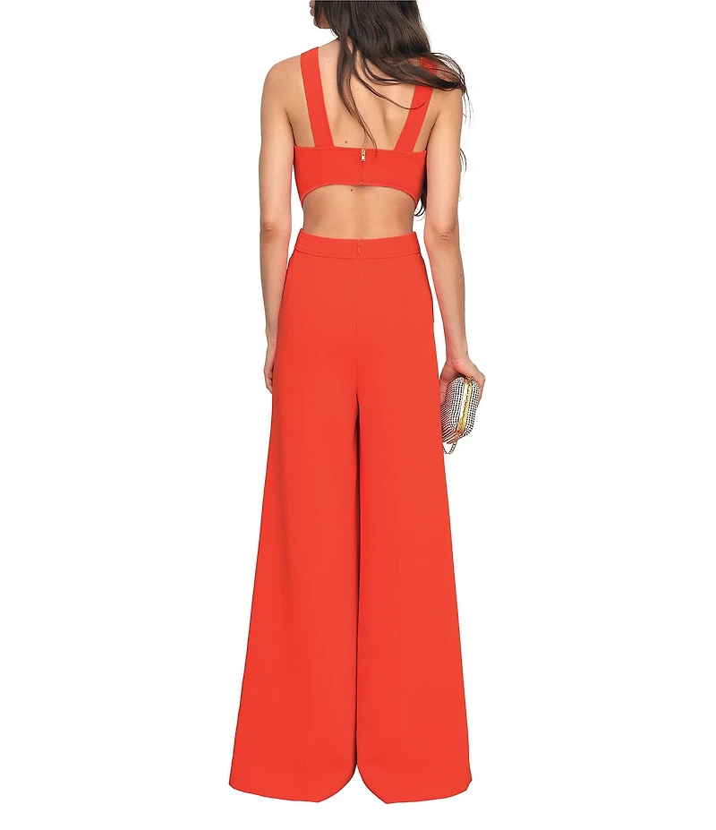 Reiss Dion Square Neck Sleeveless Wide Leg Jumpsuit
