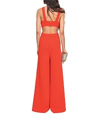 Reiss Dion Square Neck Sleeveless Wide Leg Jumpsuit