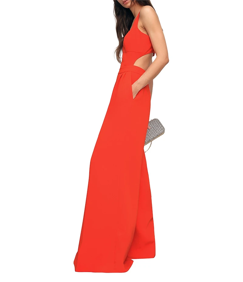 Reiss Dion Square Neck Sleeveless Wide Leg Jumpsuit