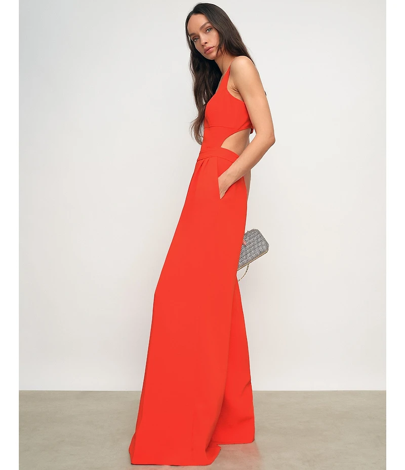 Reiss Dion Square Neck Sleeveless Wide Leg Jumpsuit