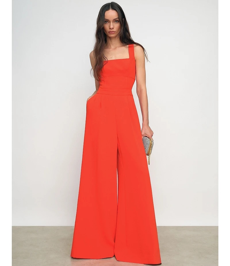 Reiss Dion Square Neck Sleeveless Wide Leg Jumpsuit