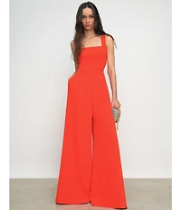 Reiss Dion Square Neck Sleeveless Wide Leg Jumpsuit