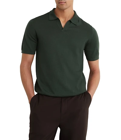 Reiss Duchie Merino Wool Short Sleeve Polo Shirt
