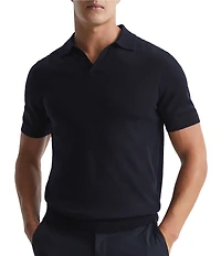 Reiss Duchie Merino Wool Short Sleeve Polo Shirt