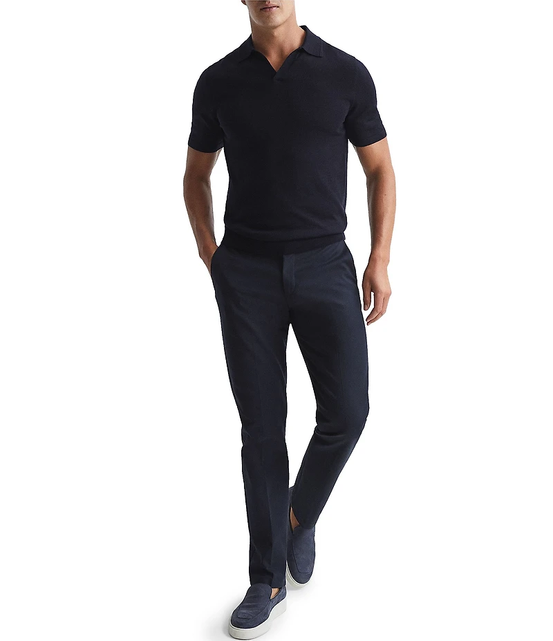 Reiss Duchie Merino Wool Short Sleeve Polo Shirt