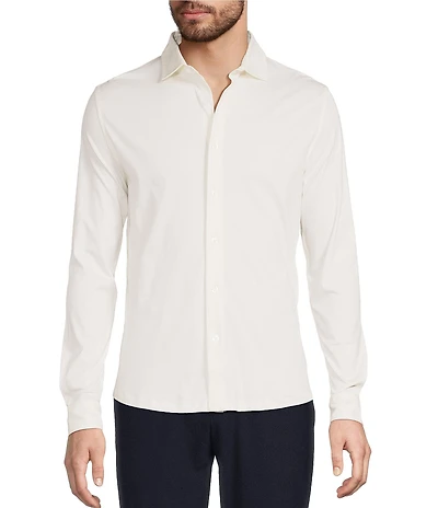 Reiss Duke Slim Fit Knit Long Sleeve Woven Shirt
