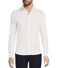 Reiss Duke Slim Fit Knit Long Sleeve Woven Shirt