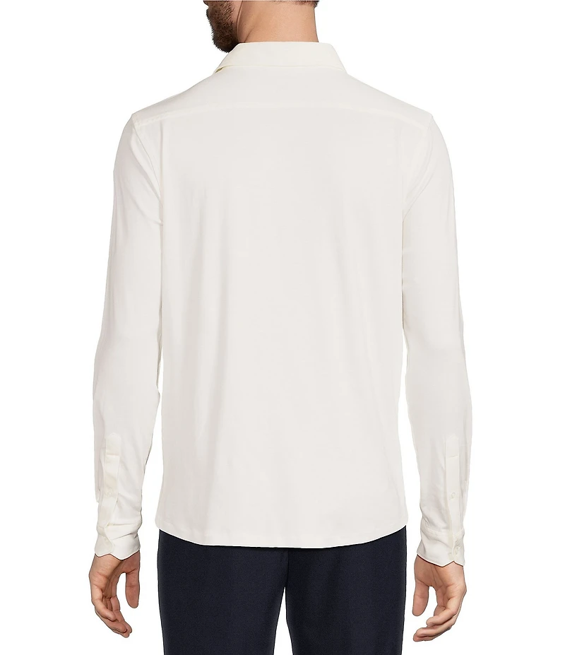 Reiss Duke Slim Fit Knit Long Sleeve Woven Shirt