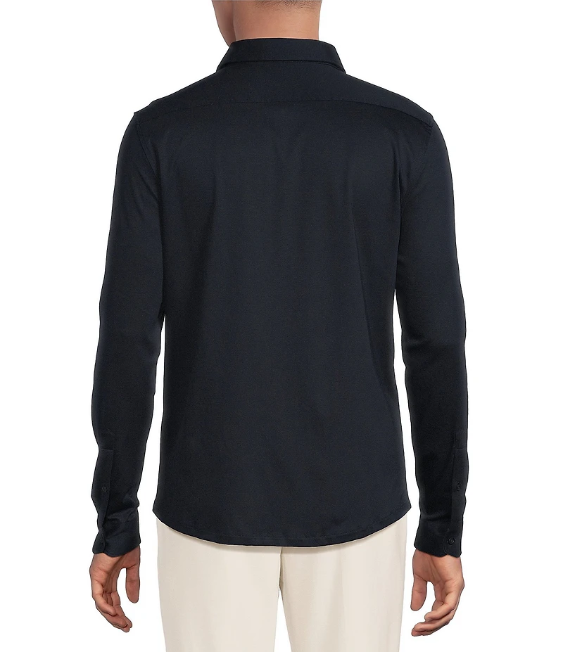 Reiss Duke Slim Fit Knit Long Sleeve Woven Shirt