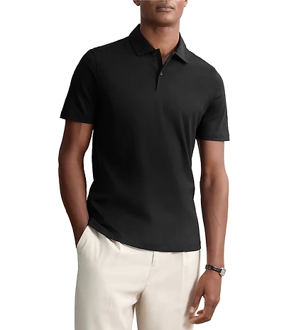 Reiss Earl Airwater Finish Cotton Short Sleeve Polo Shirt