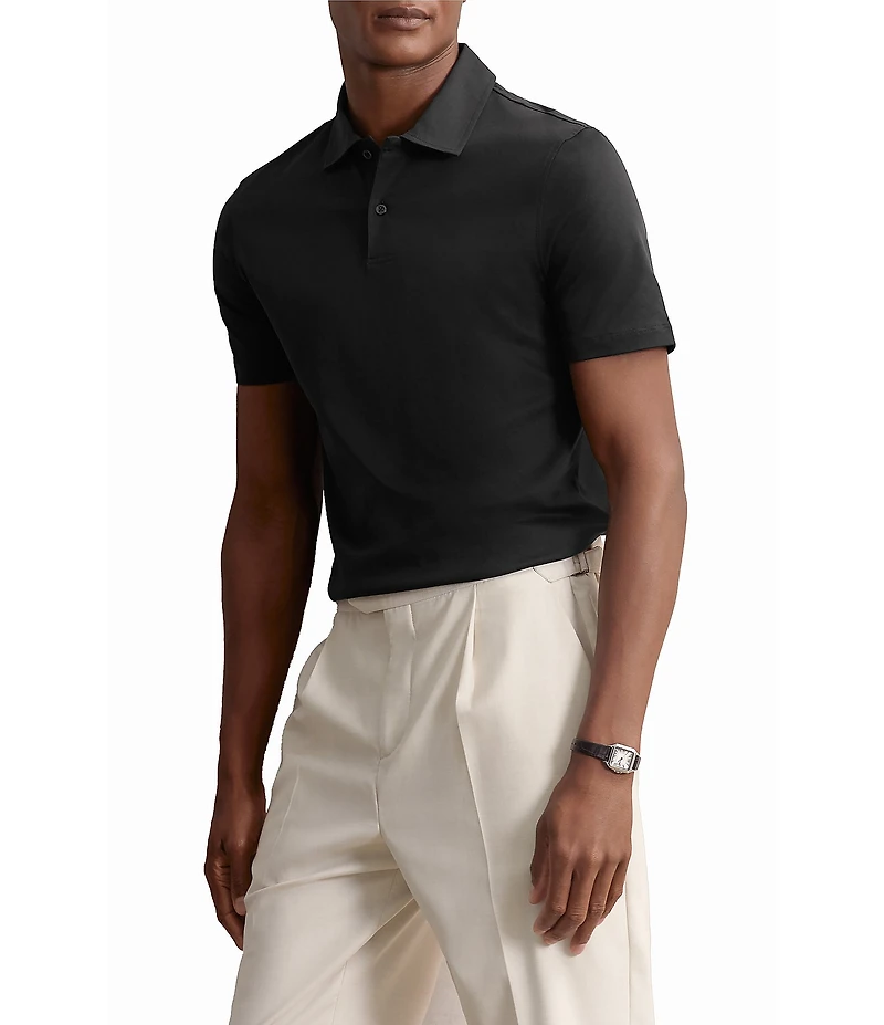 Reiss Earl Airwater Finish Cotton Short Sleeve Polo Shirt