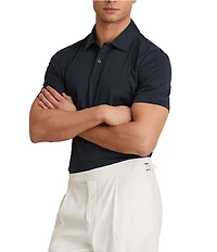 Reiss Earl Airwater Finish Cotton Short Sleeve Polo Shirt