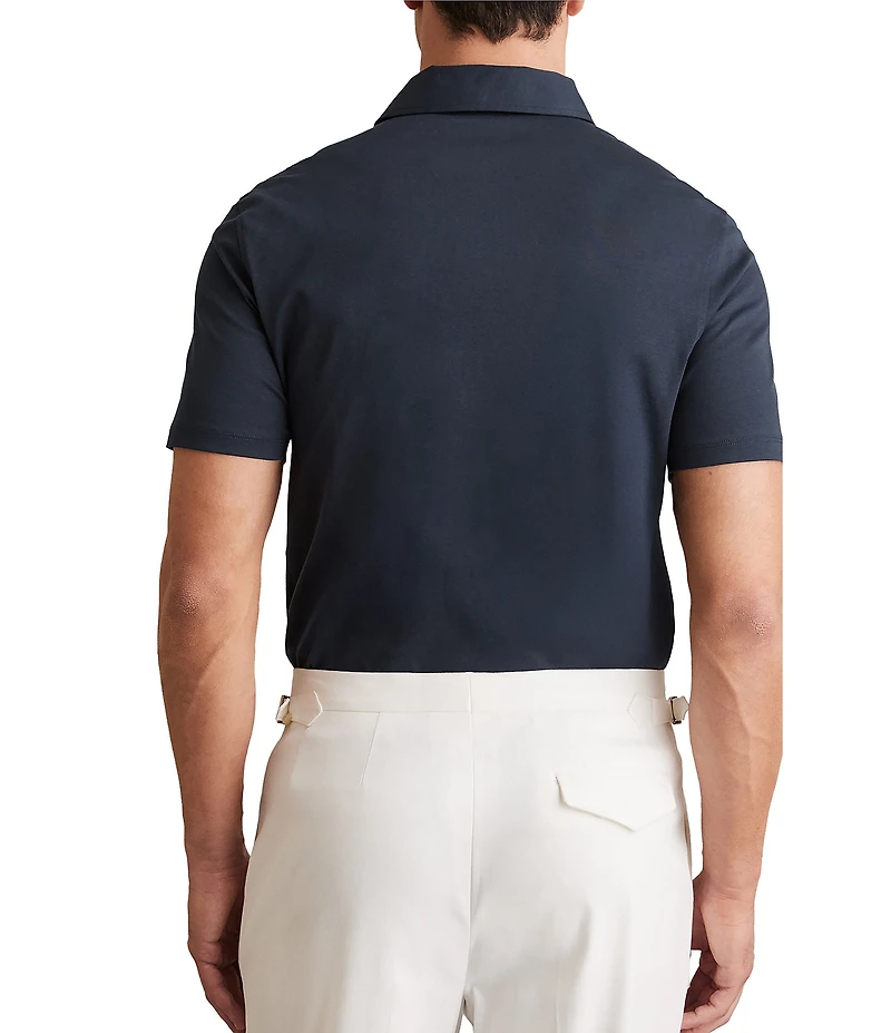 Reiss Earl Airwater Finish Cotton Short Sleeve Polo Shirt