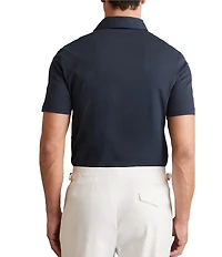 Reiss Earl Airwater Finish Cotton Short Sleeve Polo Shirt