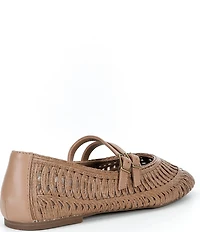Reiss Elizabeth Woven Leather Mary Jane Ballet Flats