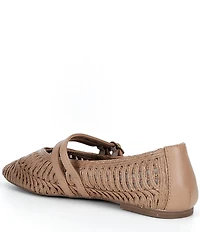 Reiss Elizabeth Woven Leather Mary Jane Ballet Flats