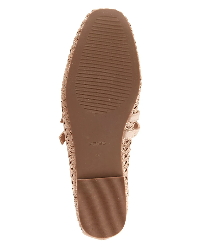 Reiss Elizabeth Woven Leather Mary Jane Ballet Flats