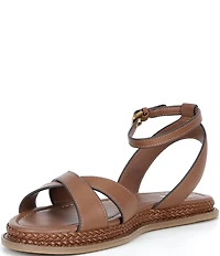 Reiss Emma Leather Crossover Ankle Strap Flat Sandals