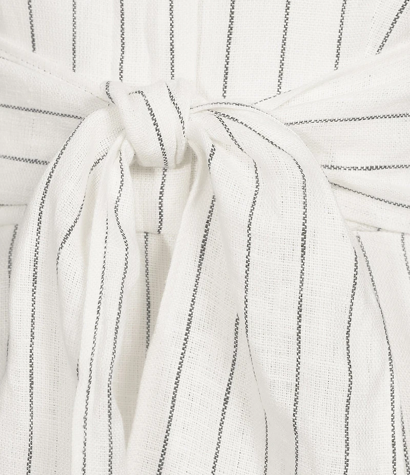 Reiss Estella Pinstripe Notch Collar Short Sleeve Romper