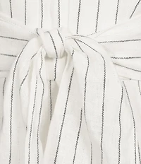 Reiss Estella Pinstripe Notch Collar Short Sleeve Romper