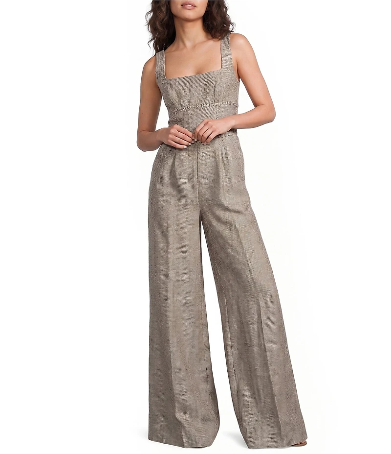 Reiss Flora Square Neck Sleeveless Wide-Leg Jumpsuit