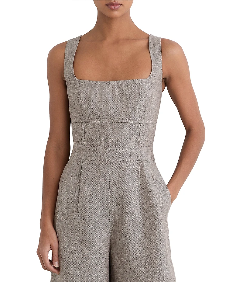 Reiss Flora Square Neck Sleeveless Wide-Leg Jumpsuit