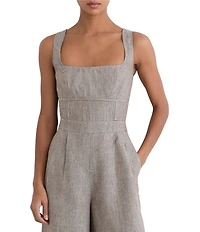 Reiss Flora Square Neck Sleeveless Wide-Leg Jumpsuit