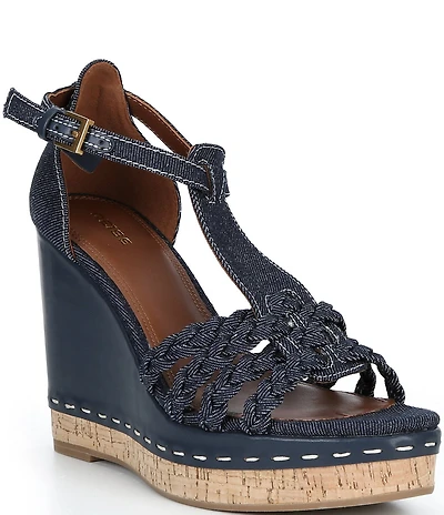 Reiss Frances Cotton Wedge Sandals