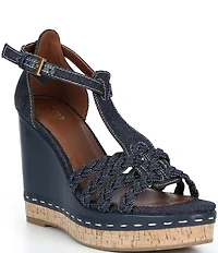 Reiss Frances Cotton Wedge Sandals