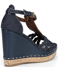 Reiss Frances Cotton Wedge Sandals