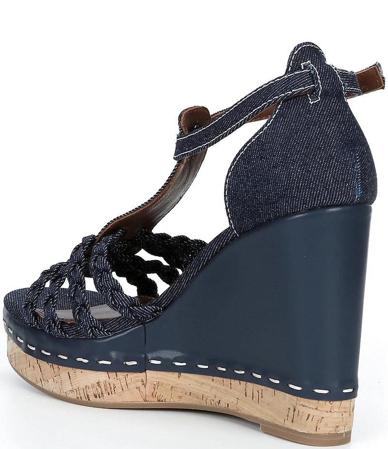 Reiss Frances Cotton Wedge Sandals
