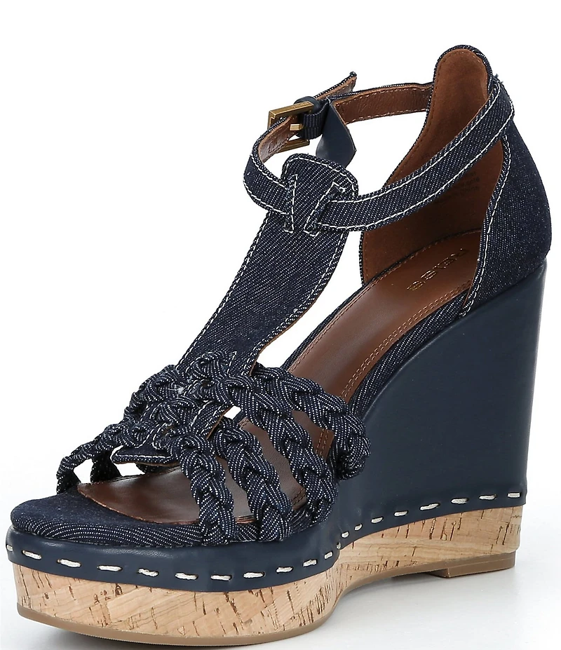Reiss Frances Cotton Wedge Sandals