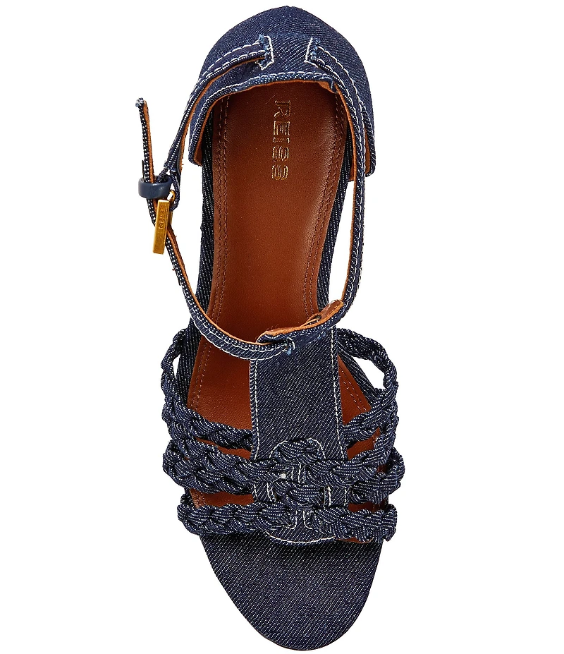 Reiss Frances Cotton Wedge Sandals