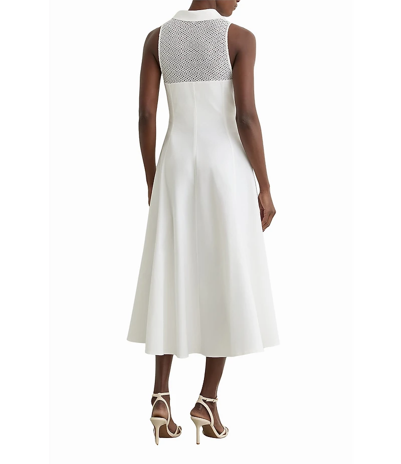 Reiss Hera Lace Detail Sleeveless Midi Dress
