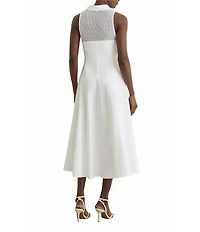 Reiss Hera Lace Detail Sleeveless Midi Dress